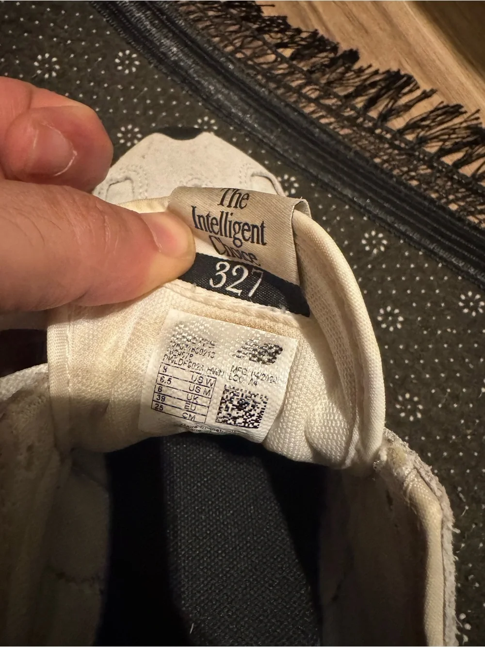 New Balance 327 Sneakers in White and Black Accent